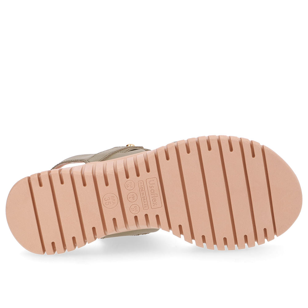 Sandália Plataforma Couro Verde Tira Elástico